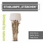 Exklusive Treibholz- Stablampe - limited by nature - 80 cm Hoch